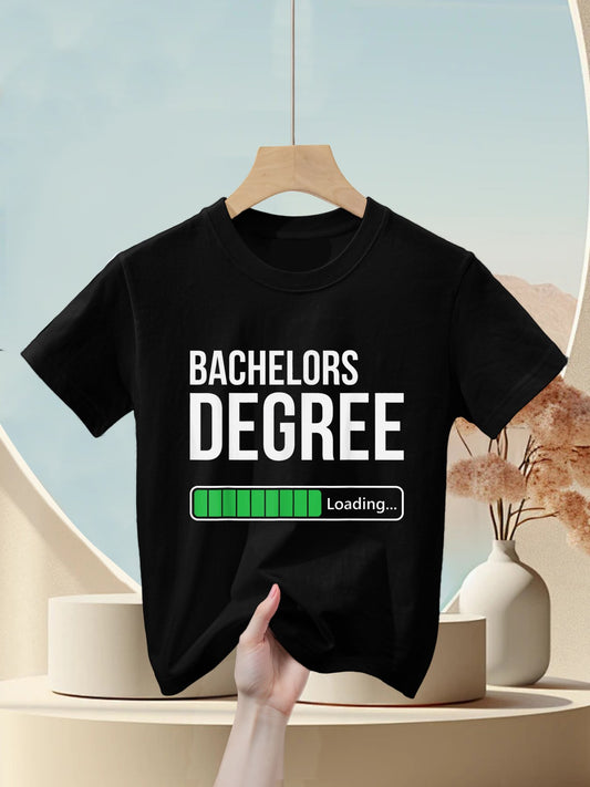 Bachelors Degree Loading Funny College Student Graduation Kids T-Shirt
