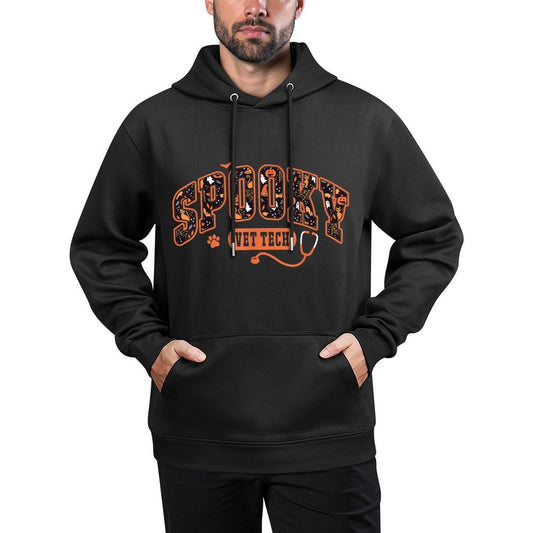 Spooky Vet Tech Veterinarian Halloween Veterinary Dog Paw Kangaroo Pocket Hoodie