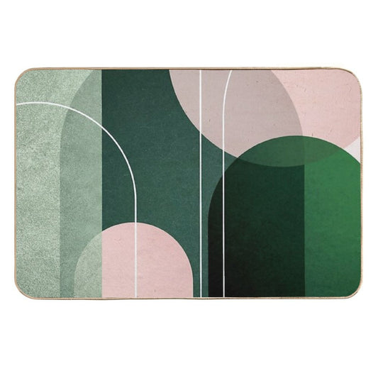 Mid Century Arches in Pink And Green 2  Versatile Bath Mat