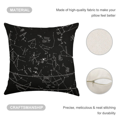 Constellations Linen Throw Pillow Cover