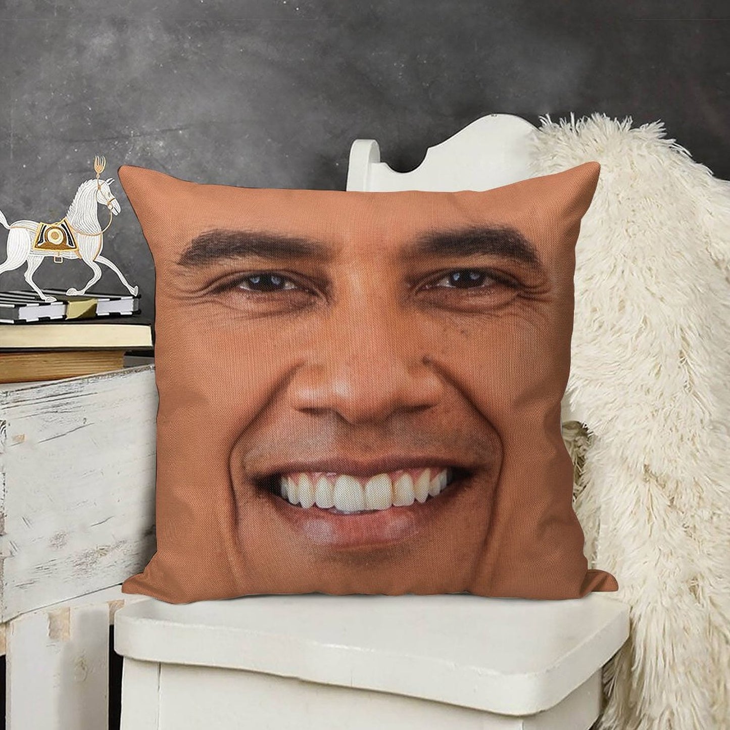 Obama Linen Throw Pillow Cover