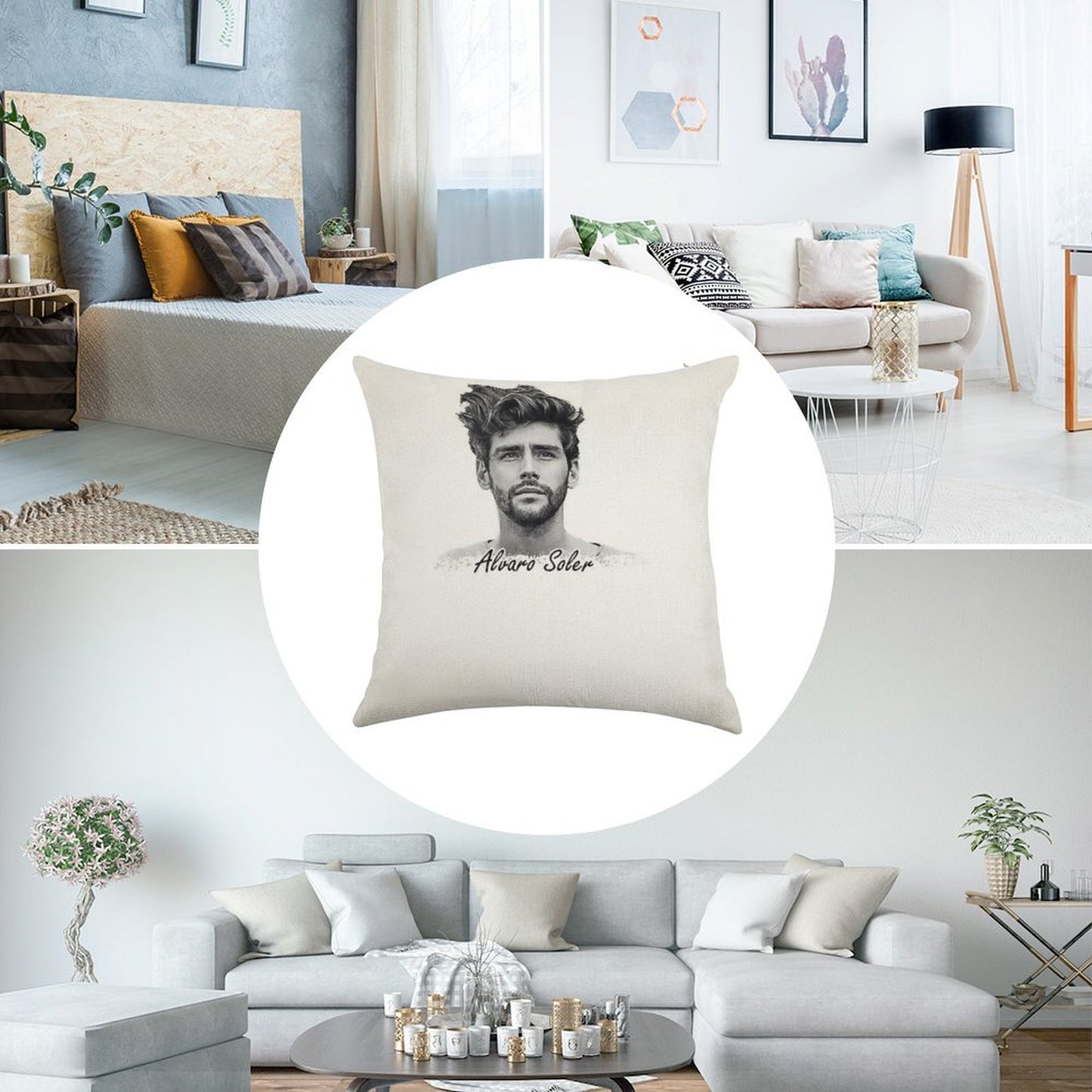 Alvaro Soler Linen Throw Pillow Cover