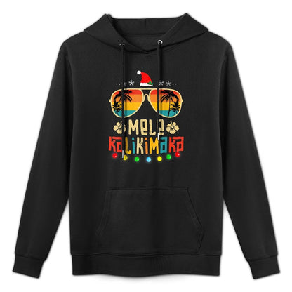 Mele Kalikimaka Christmas Hawaiian Apparel, Santa Women Men Unisex Design Hoodie