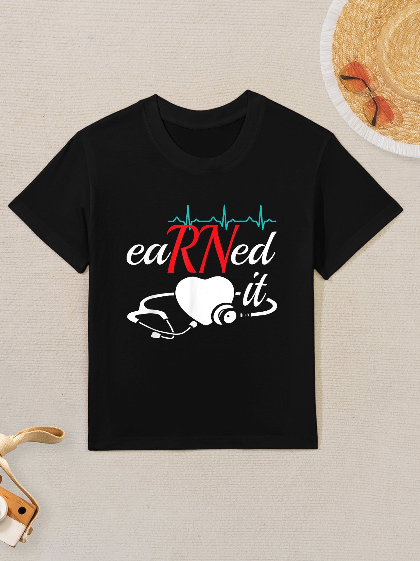 Earned It RN Nurse Nursing Graduation Kids T-Shirt