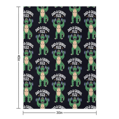 Dad-A-Saurus Flex Dino Dad Father's Day Throw Blanket