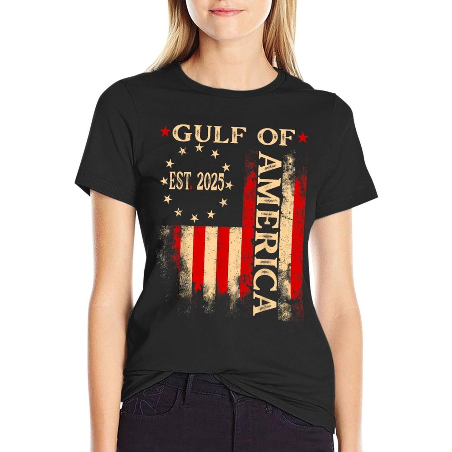 Gulf Of Usa America Est 2025 Us Flag T-Shirt