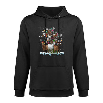 Christmas Goat On Tree Funny Santa Goat Lover Farmer Unisex Design Hoodie
