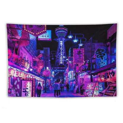 Osaka City Anime Scenes Tapestry