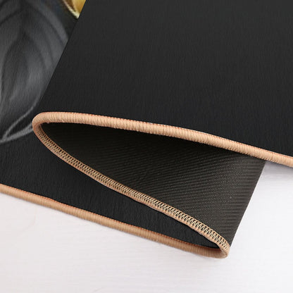 Background with Gold And Black Branches Bath Mat