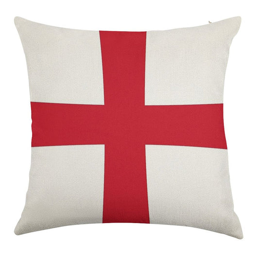 Flag of England (St. George's Cross) Linen Throw Pillow Cover