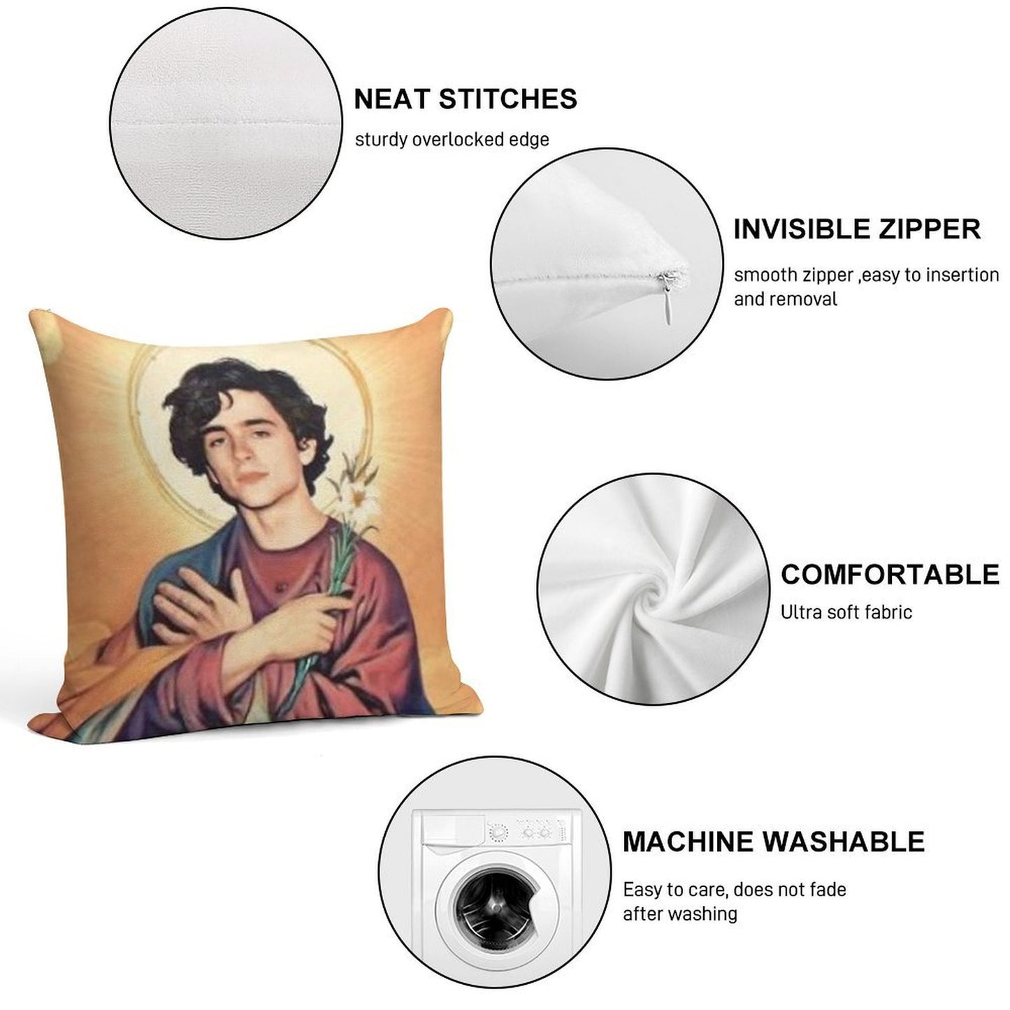 Timothee Chalamet Saint Soft Skin-Friendly Throw Pillow