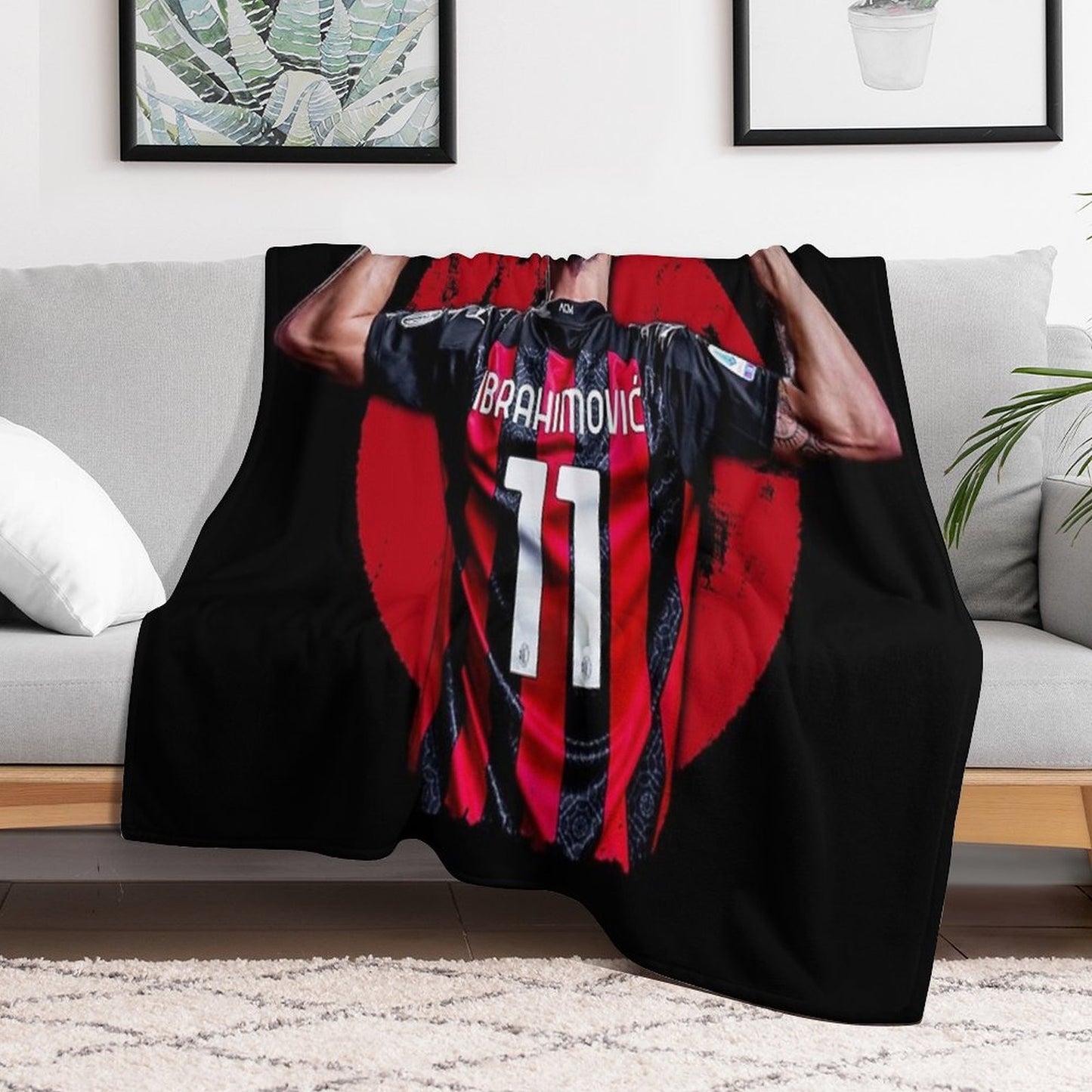 Zlatan Ibrahimovic Ac Milan Throw Blanket