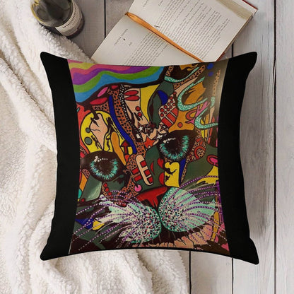 Whiskers Linen Throw Pillow Cover