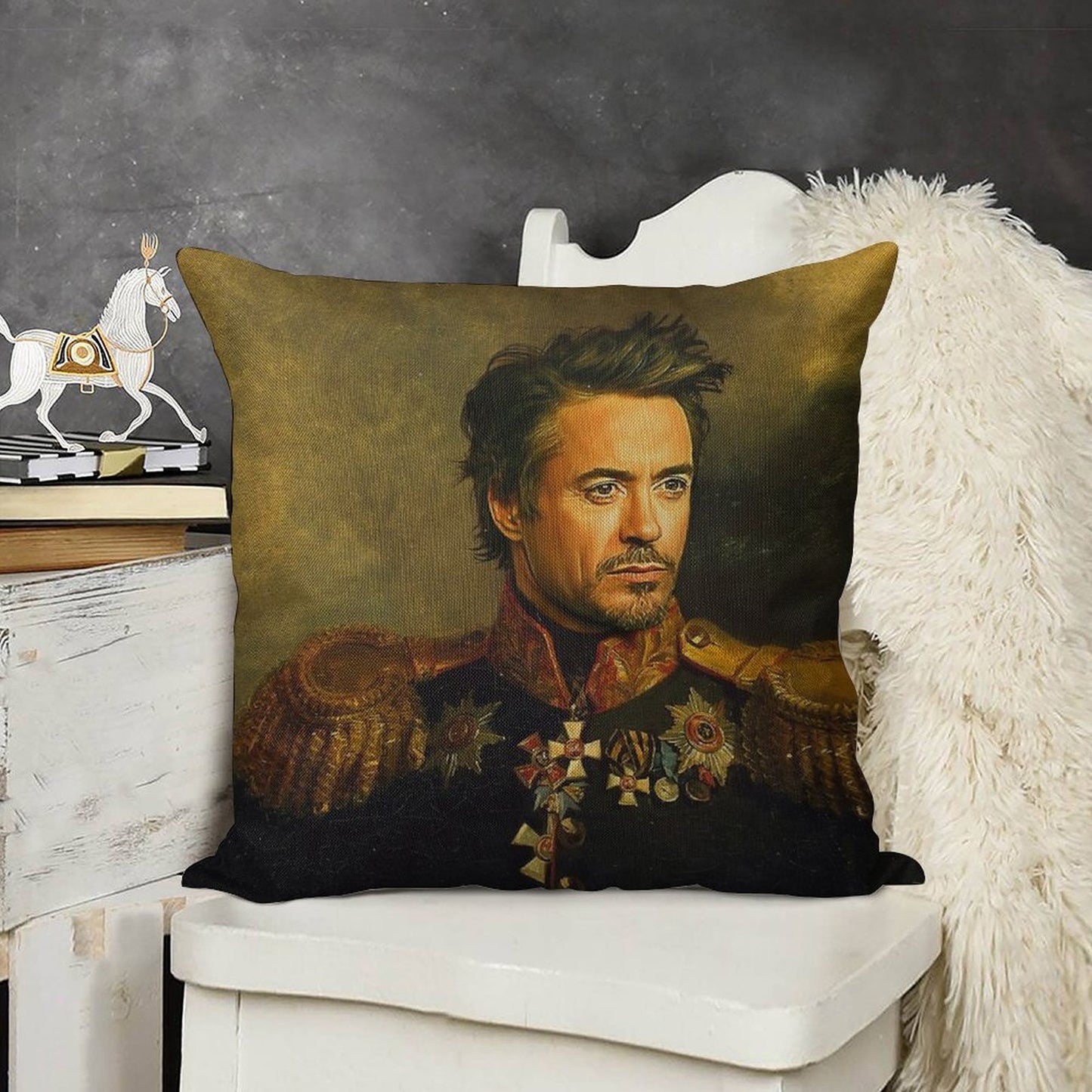 Robert Downey Jr - Replaceface Linen Throw Pillow Cover