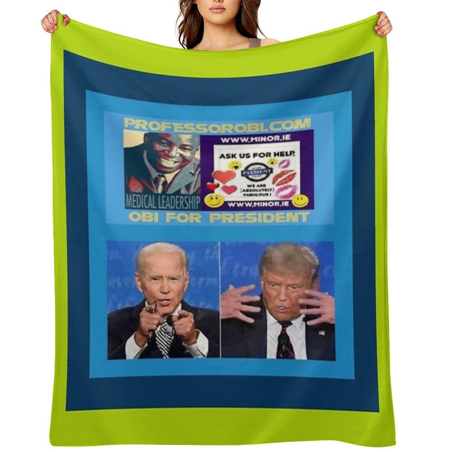 Professor Doctor Joseph Chikelue Obi  Independent  Design J  Obi For President  Ireland  Irish Presidential Election News. Throw Blanket