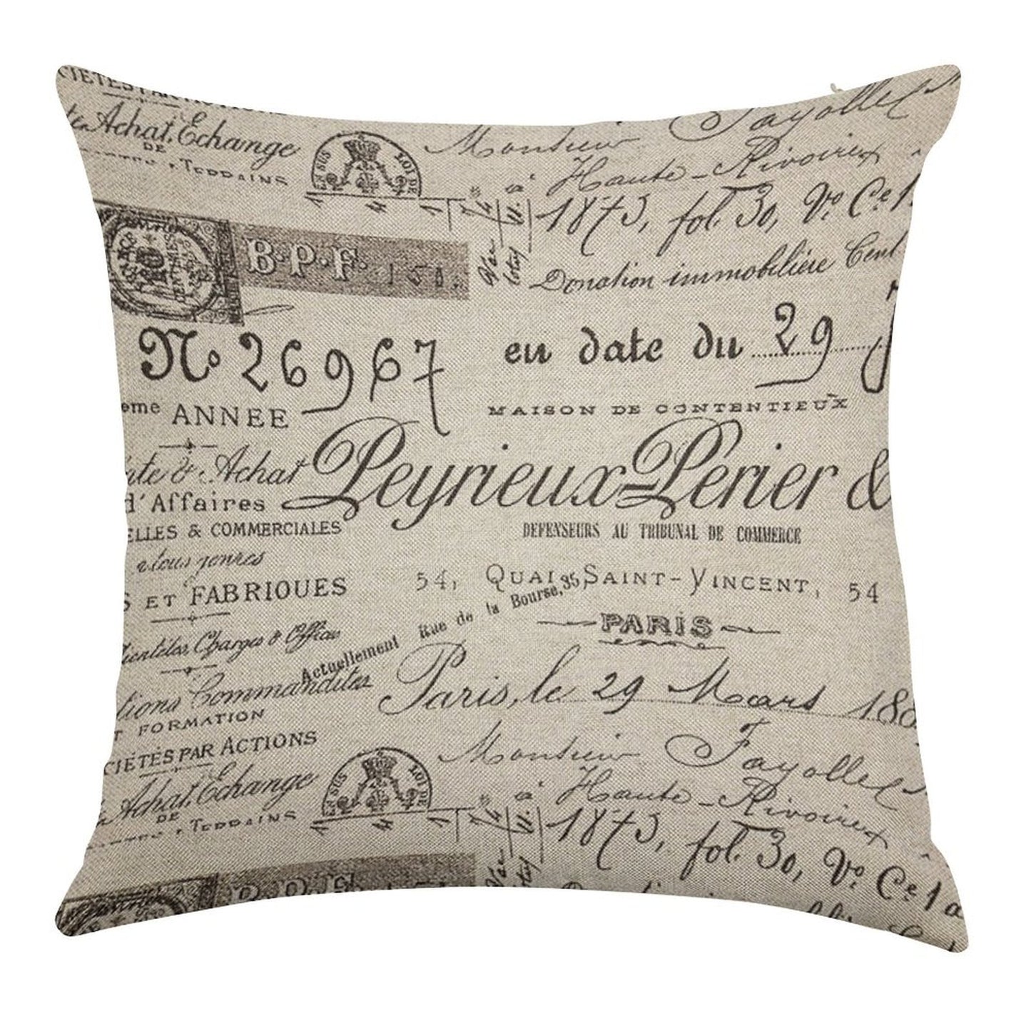 Parisan Linen Throw Pillow Cover