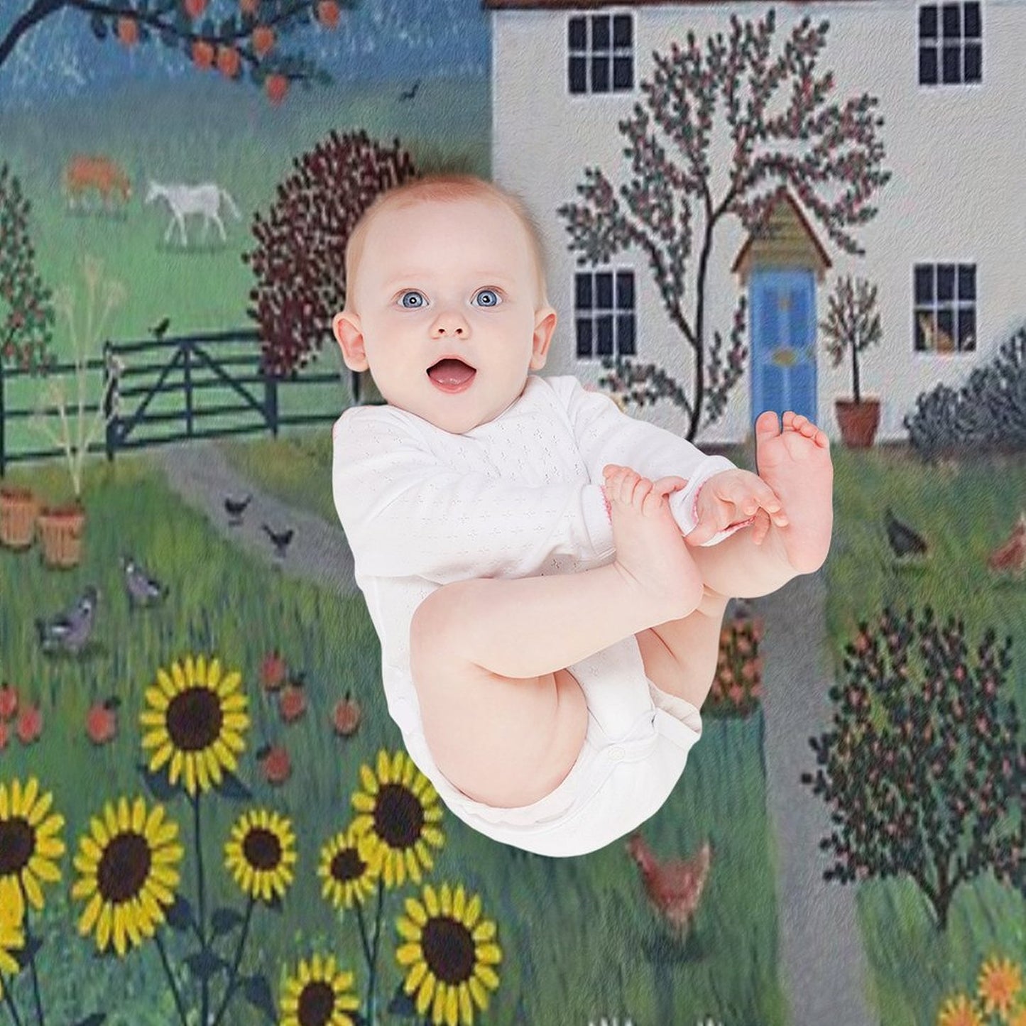 Apple Tree Cottage Throw Blanket