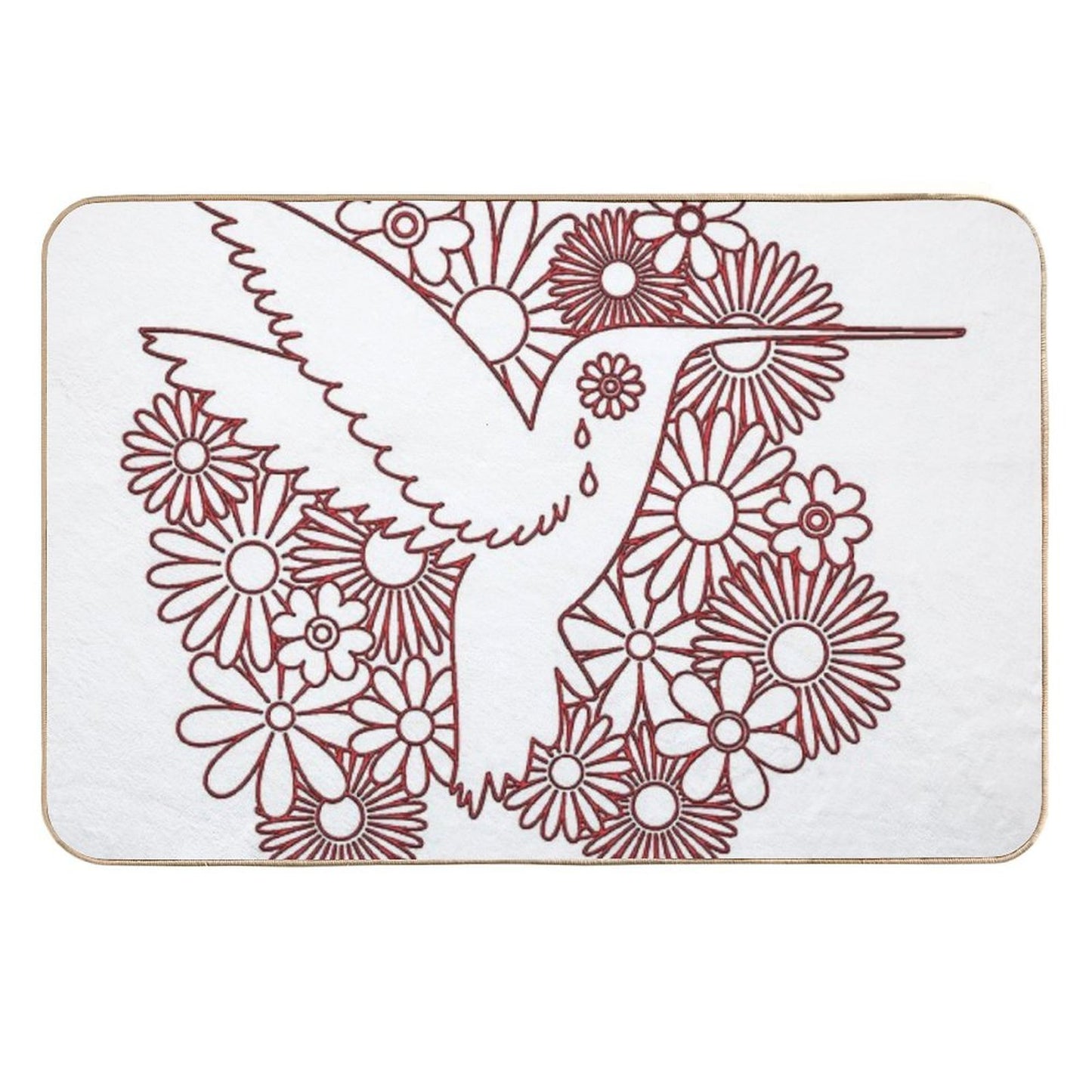 Picaflor Red Flowers Day of Dead Picaflor Clothing  Absorbent Bath Mat