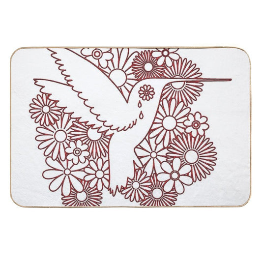 Picaflor Red Flowers Day of Dead Picaflor Clothing  Absorbent Bath Mat