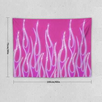 Pink Flames Tapestry
