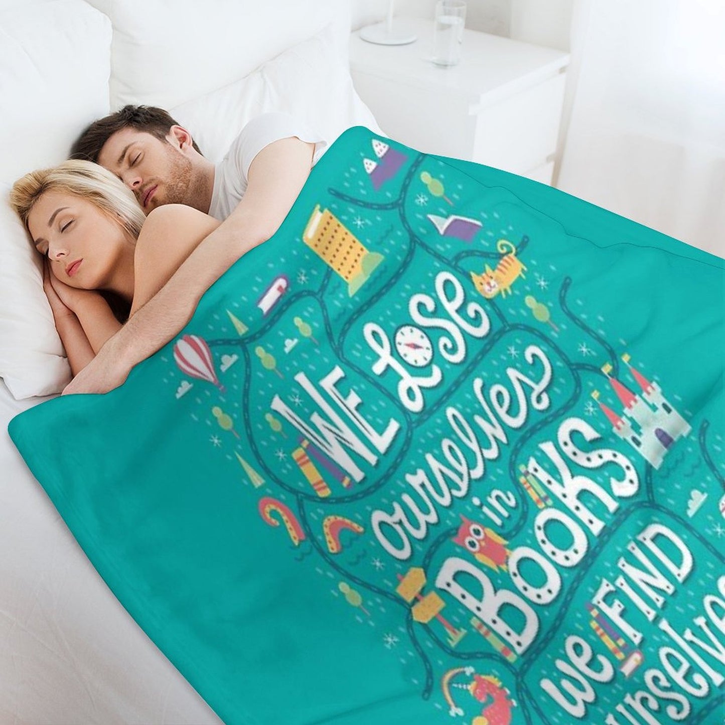 Lose Ourselves in Books Throw Blanket