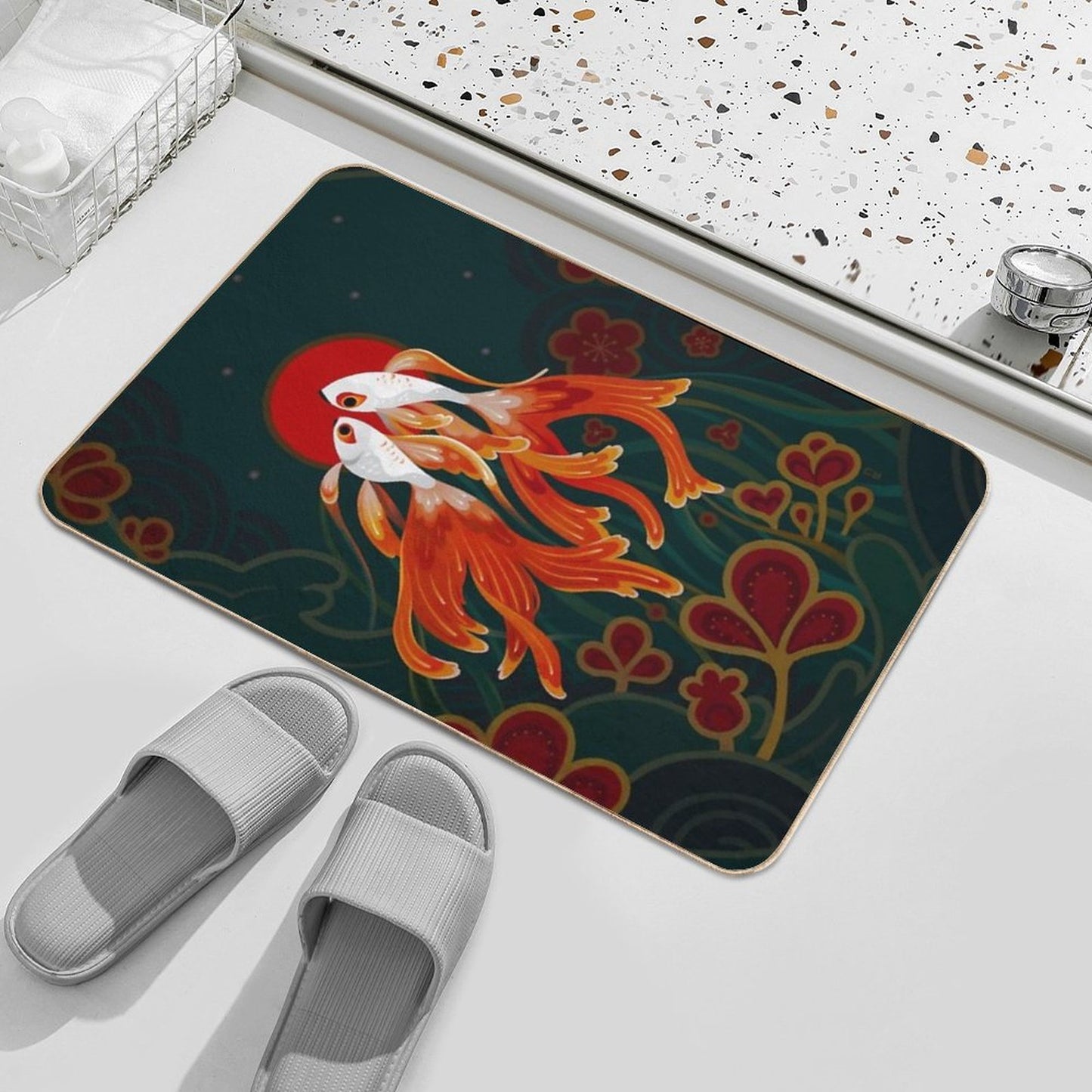 Two Comets Bath Mat