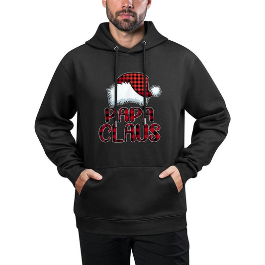 Papa Claus Funny Christmas Pajama Family Matching Kangaroo Pocket Hoodie