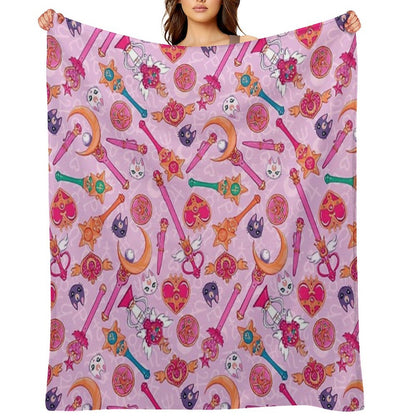 Pastel Moon Prism Power Throw Blanket