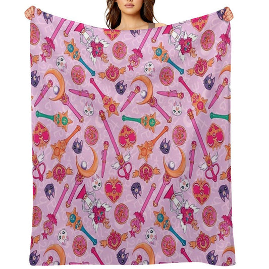 Pastel Moon Prism Power Throw Blanket