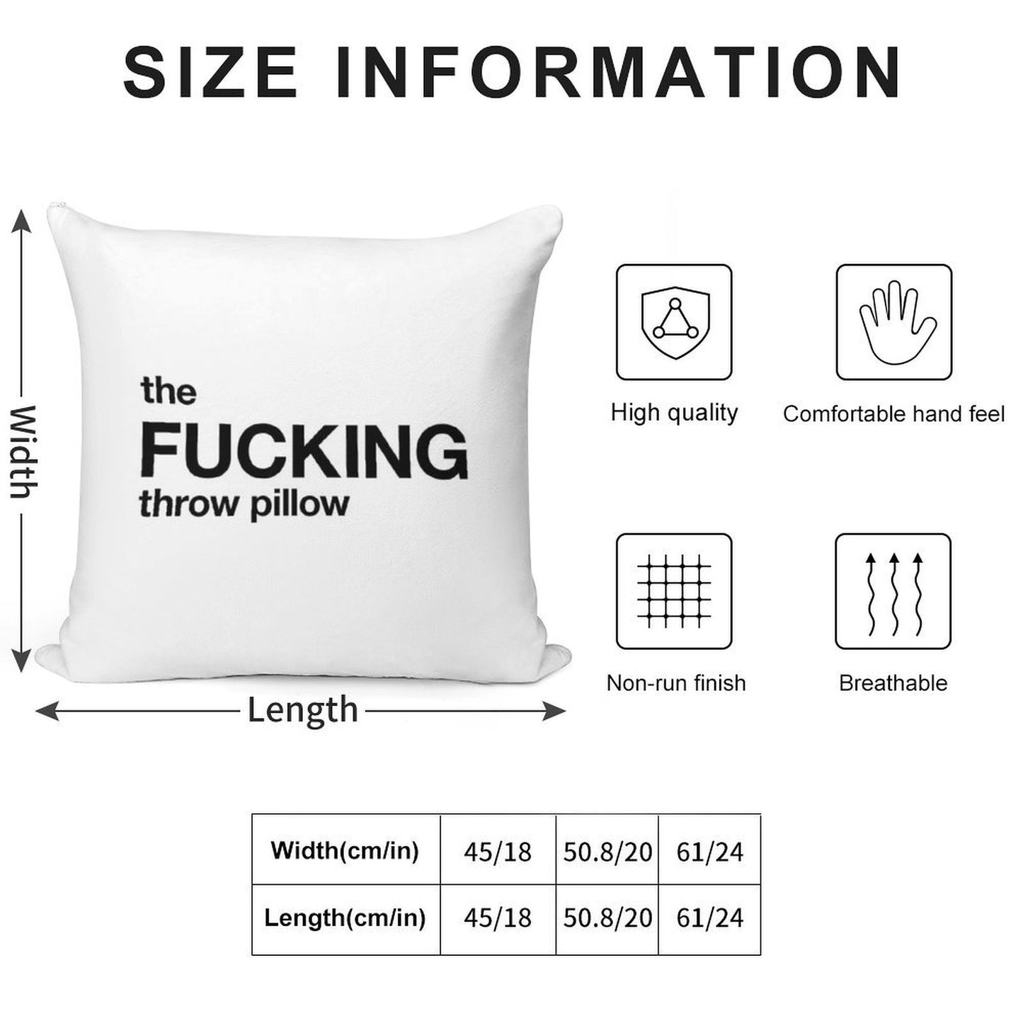 The Fucking Throw Pillow Soft Easy Maintenance Throw Pillow