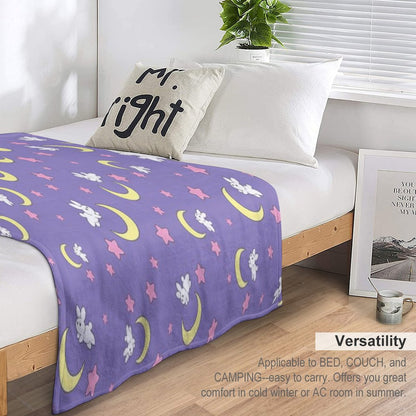 Rabbit of The Moon Throw Blanket