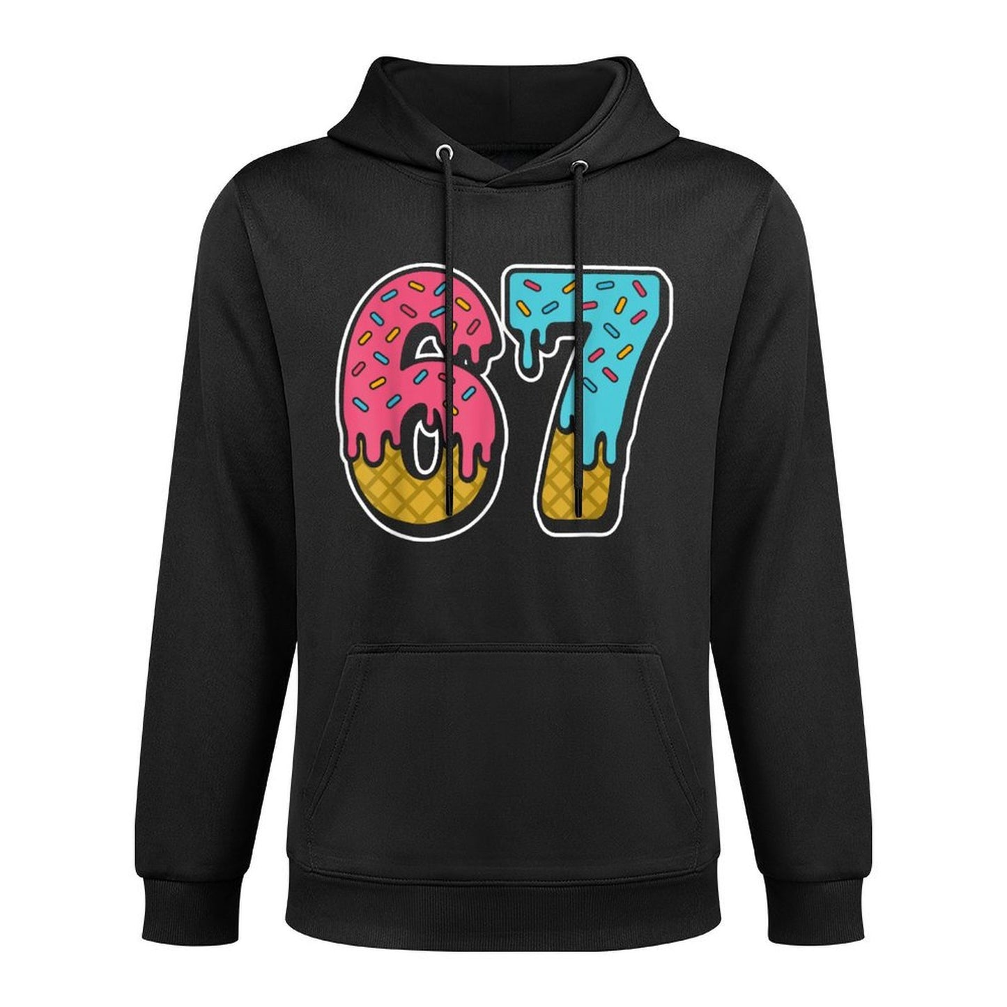67 Ice Cream Drip Meme Funny Six Seven Gen Alpha Slang Casual Wear Hoodie