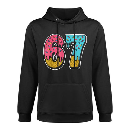 67 Ice Cream Drip Meme Funny Six Seven Gen Alpha Slang Casual Wear Hoodie
