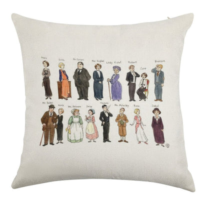 Downton A. Portraits Linen Throw Pillow Cover