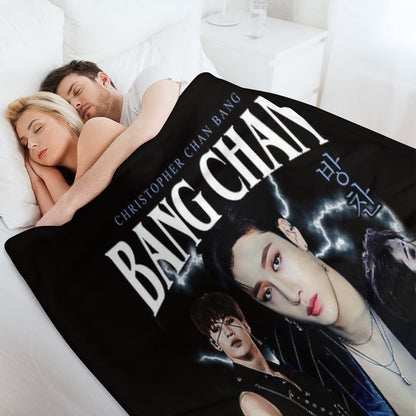 Bang Chan Shirt Vintage 90 Retro T Shirt Tee Throw Blanket
