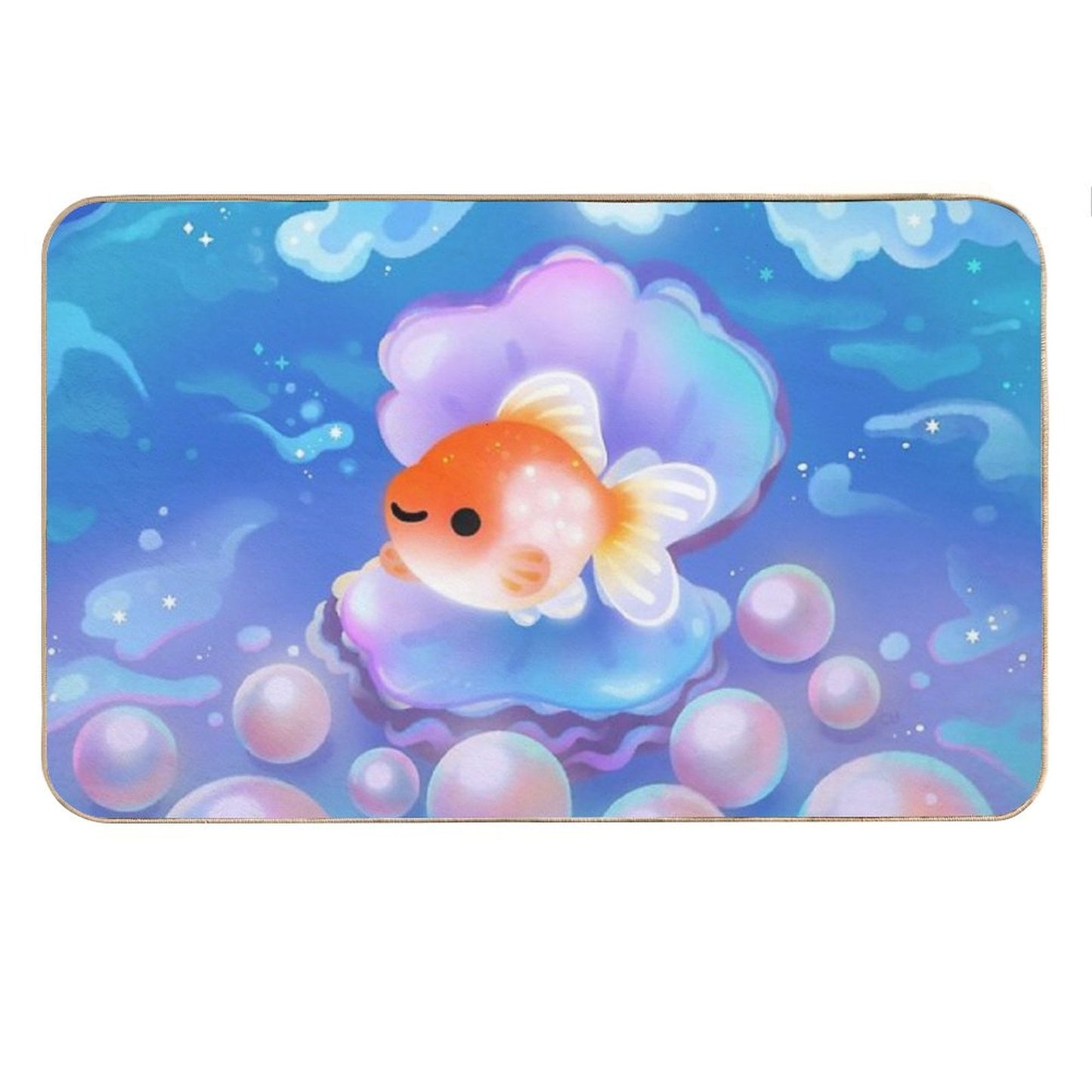 Pearlscale Goldfish with Pearls Bath Mat