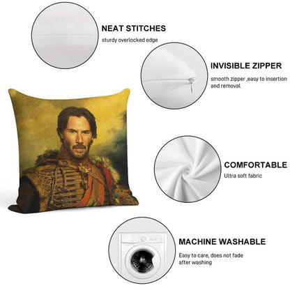 Keanu Reeves - Replaceface Soft Skin-Friendly Throw Pillow