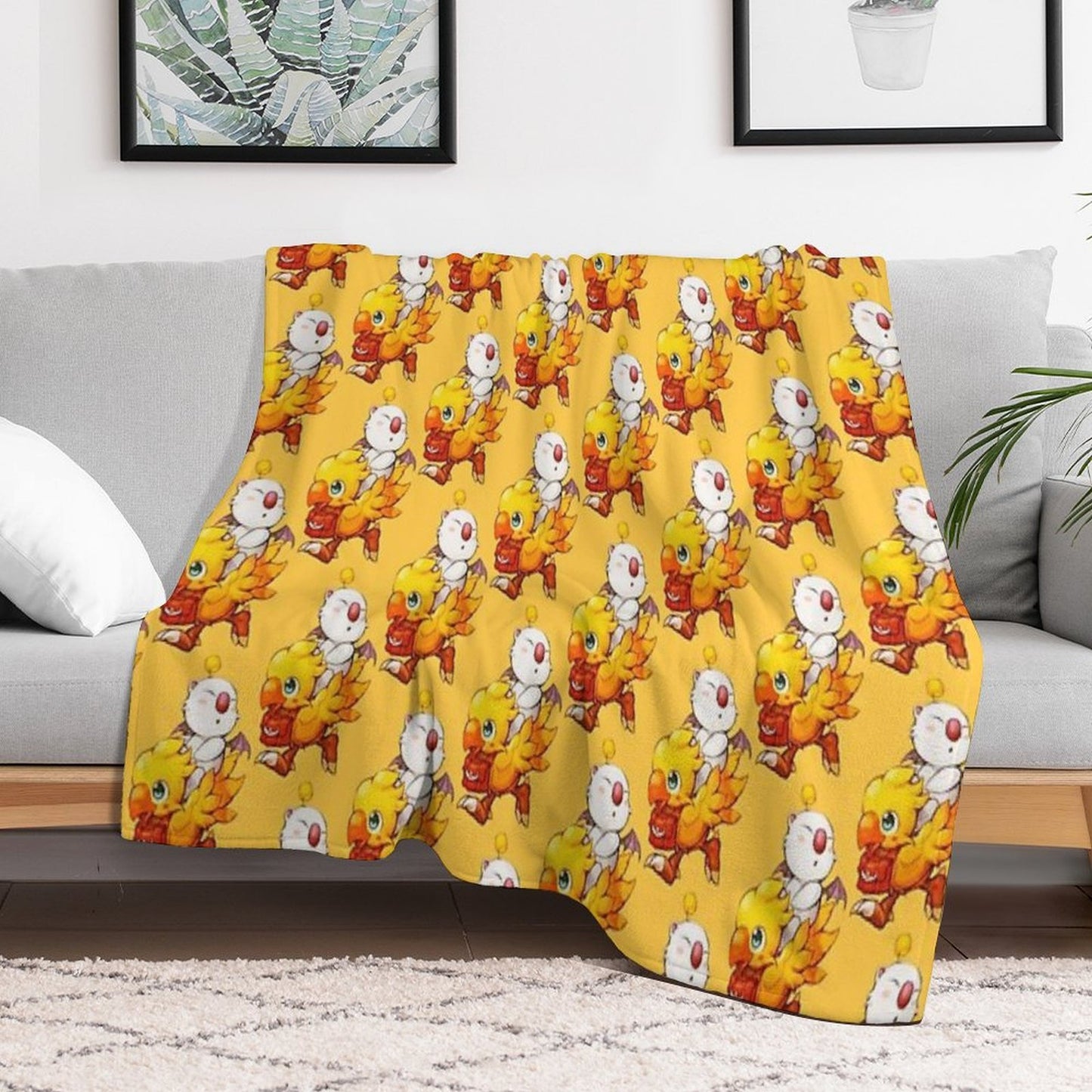 Chocobo & Moogle Final Fantasy Throw Blanket