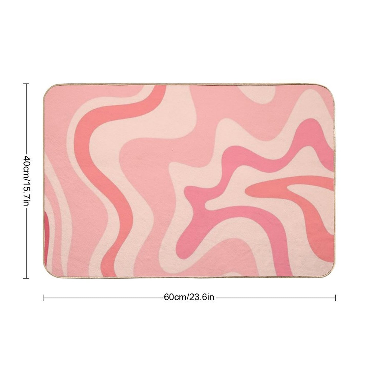 Liquid Swirl Retro Contemporary Abstract in Soft Blush Pink Bath Mat