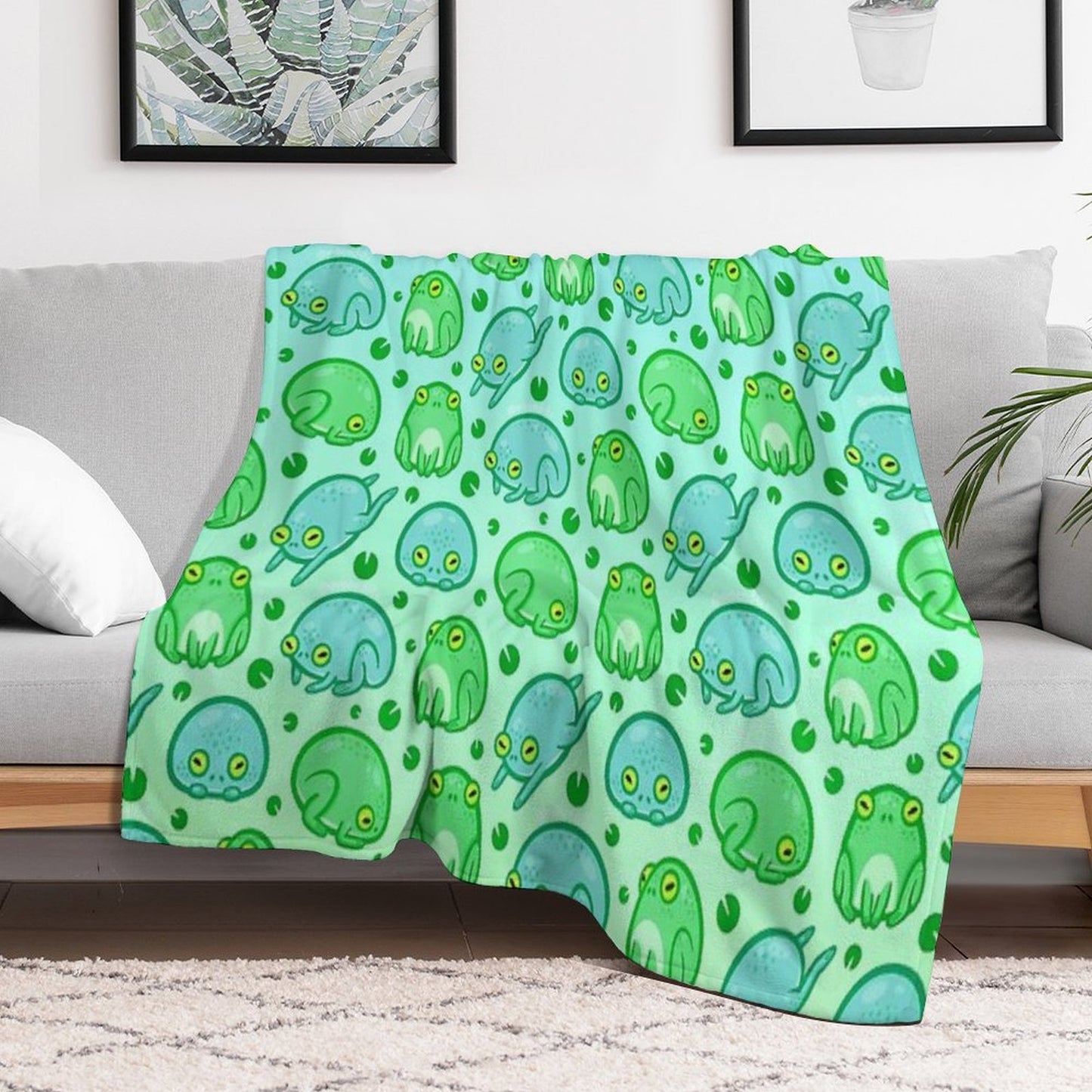 Friendly Frogs Throw Blanket