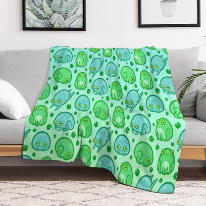 Friendly Frogs Throw Blanket