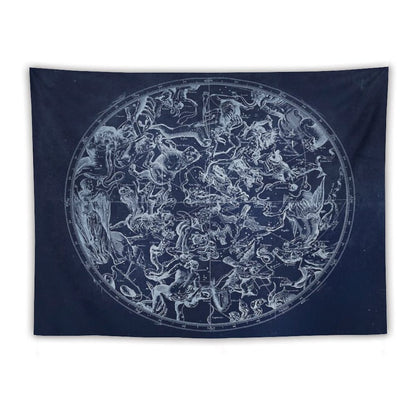 Vintage Constellations & Astrological Signs  White Tapestry