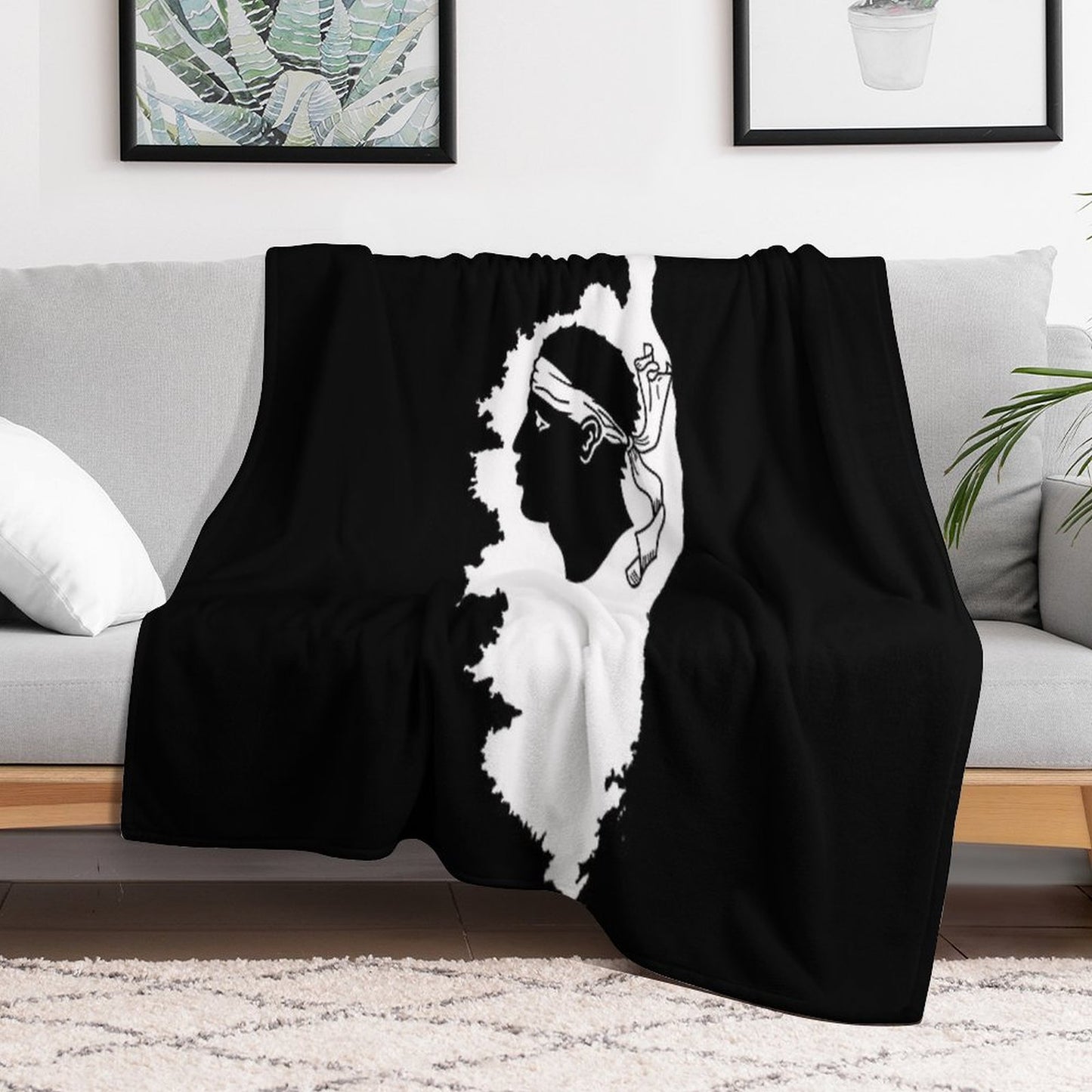 Corsica (Corse) Map, France, French Region. Throw Blanket