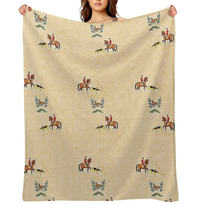 English Country Foxhunt Throw Blanket