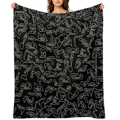 Race Circuits - Pattern Throw Blanket