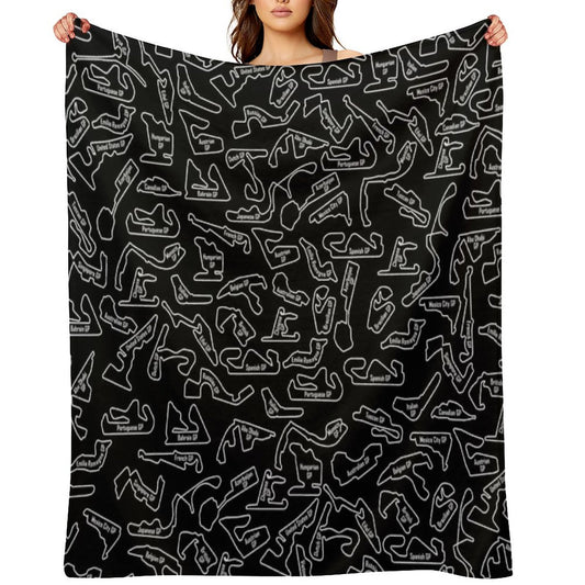 Race Circuits - Pattern Throw Blanket