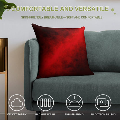 Red Smoke Soft Shrink-Resistant Throw Pillow