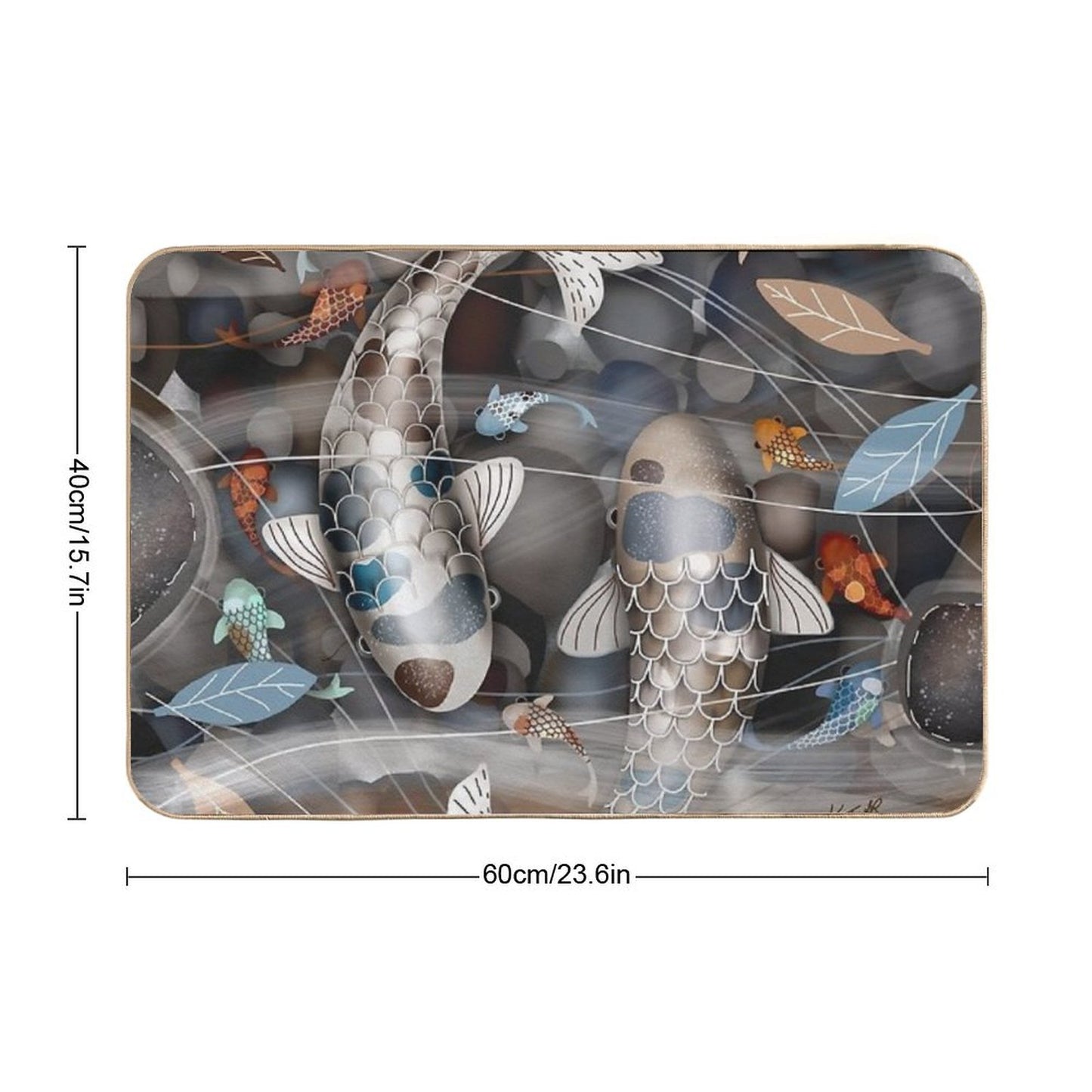 Koi Fish Pond Bath Mat