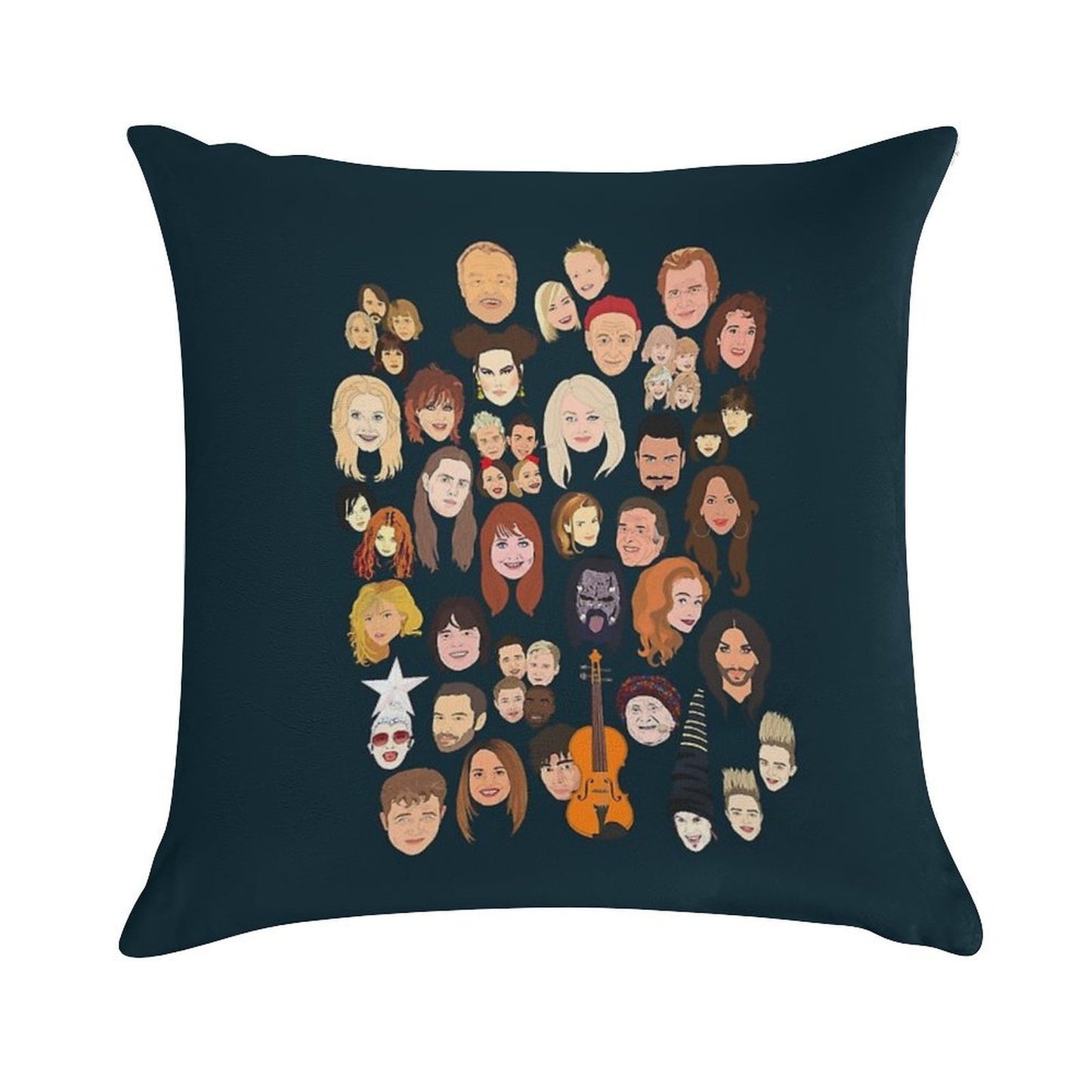 Icons of The Eurovision Song Contest Soft High-Density Material Throw Pillow