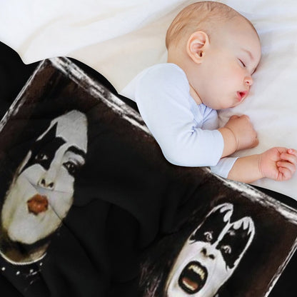Vintage Kiss Original Band Throw Blanket